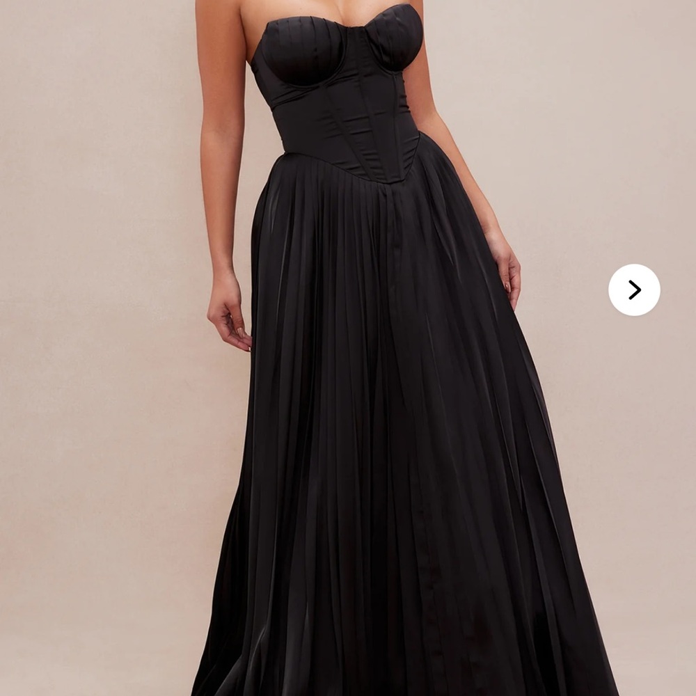 Fashion Nova lux Addison Satin Gown Black dress